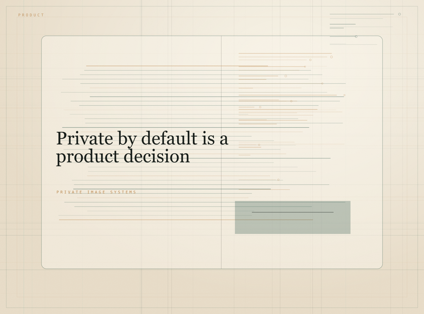 A product decision diagram showing privacy as the default path